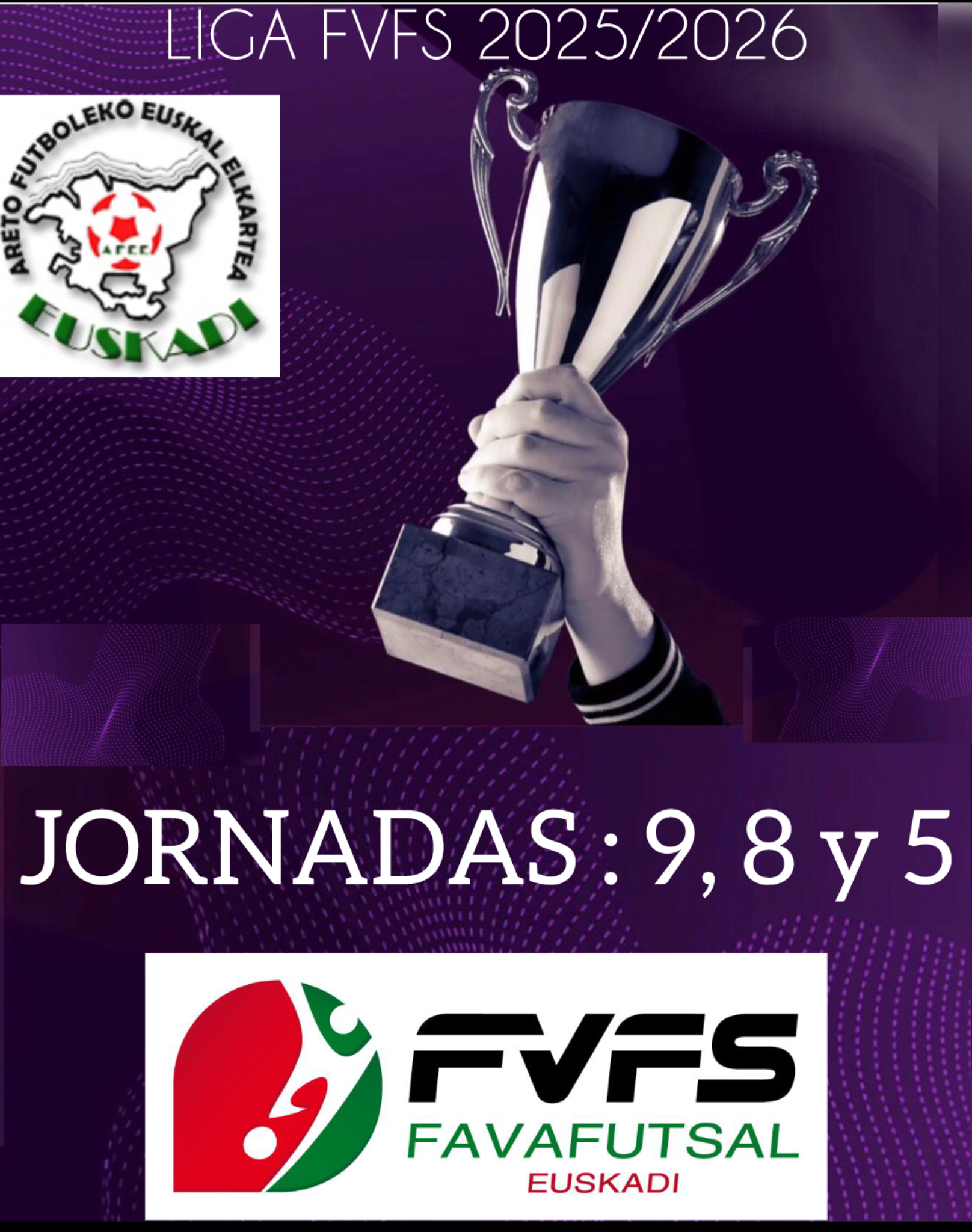 Cafetería Manai, La Pepita F.S, Cubiertas Jesan, Parceros F.C, La Topera Labastida y Malvasía F.S Labastida, actuales líderes tras la disputa de las jornadas 9, 8 y 5 en las diferentes categorías de las competiciones vascas.