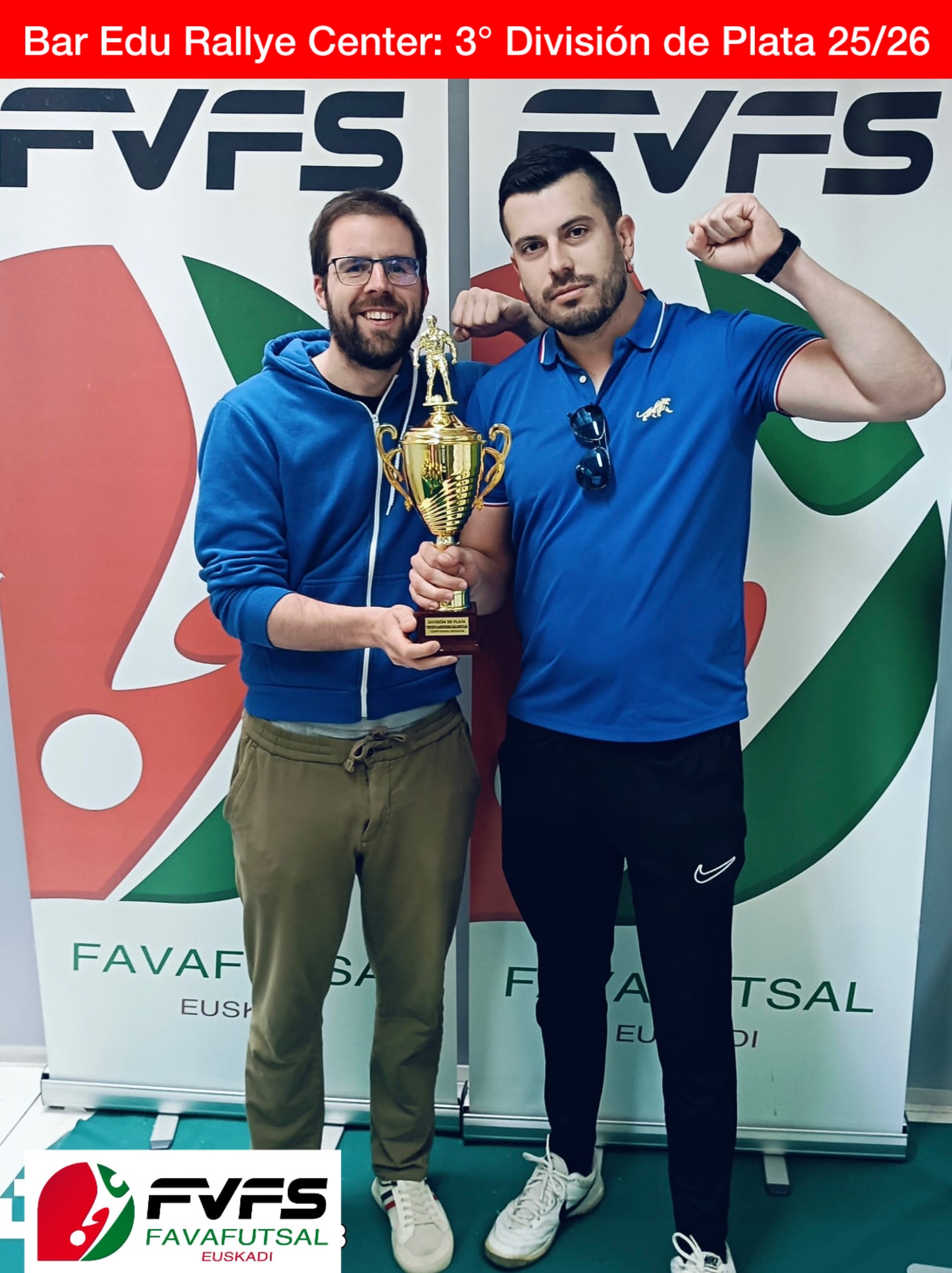 Entrega de trofeos. Premiación del equipo BAR EDU RALLYE CENTER, como Tercer clasificado de División de Plata en la temporada 2025/2026.