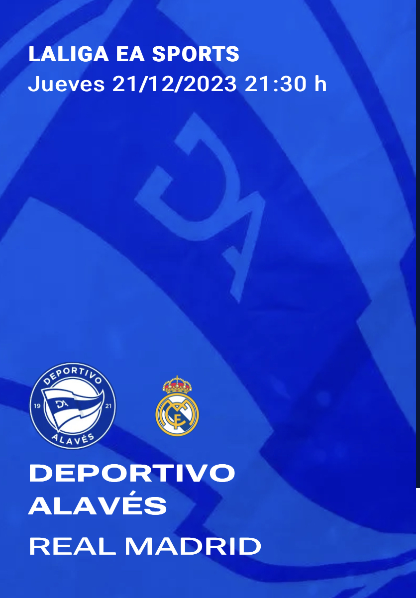 Equipo premiado con dos entradas para presenciar en directo el encuentro de Liga Santander entre DeportIvo Alavés y Real Madrid.. 