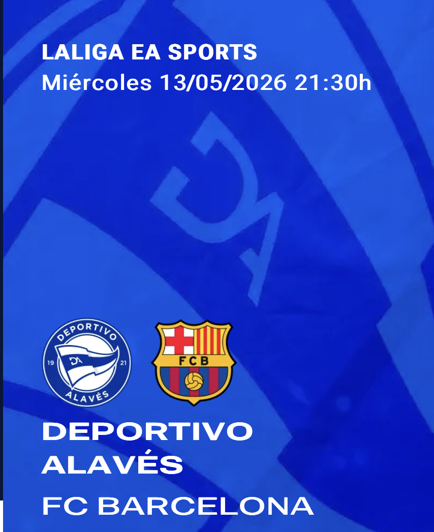 Equipo que ha renovado plaza para la temporada 26/27, y que por ello ha entrado en sorteo y resultado premiado con dos entradas para presenciar en directo el encuentro de Liga Santander, DeportIvo Alavés - Fútbol Club Barcelona.