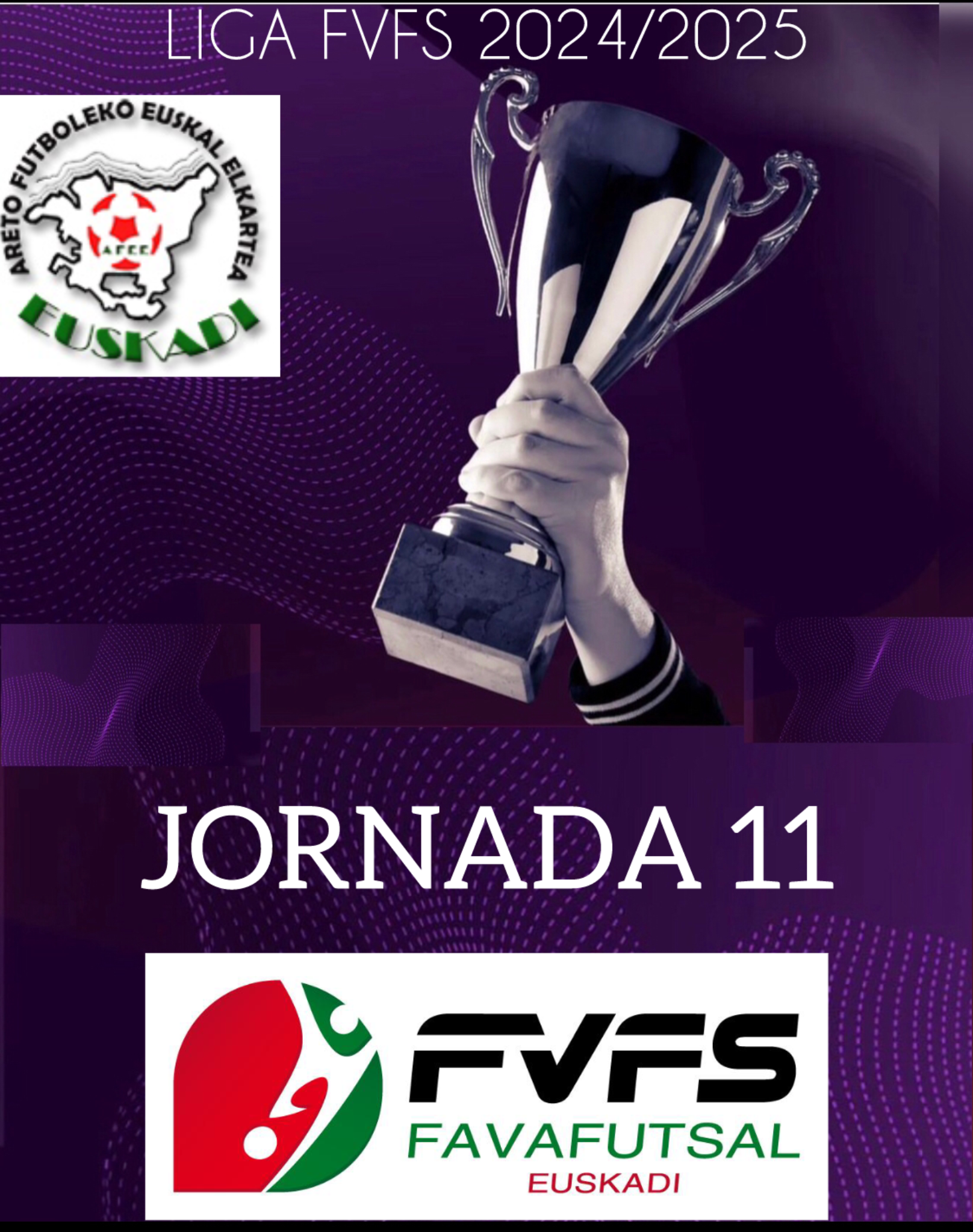 F.S Baró Caló, Golosos Mundial Club, Bixotas Club, La Pepita Dragones, Medio Pulmón Int, Pokersito Labastida y La Hetxicera F.S Elvillar, actuales líderes tras la disputa de la undécima jornada en las diferentes categorías de las competiciones vascas.