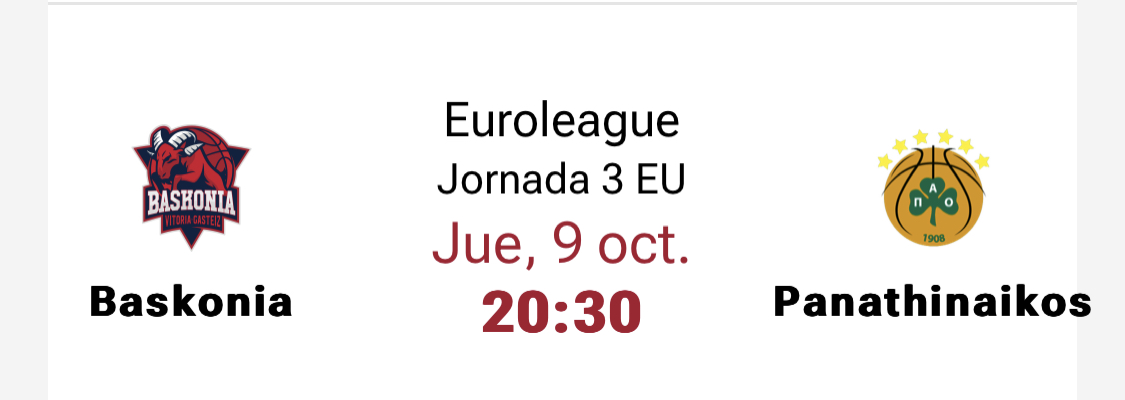 Equipo que ha resultado premiado con dos entradas para presenciar en directo el encuentro de Euroliga, Baskonia - Panathinaikos.