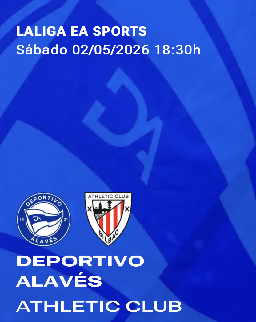 Equipo que ha renovado plaza para la temporada 26/27, y que por ello ha resultado premiado con dos entradas para presenciar en directo el encuentro de Liga Santander, DeportIvo Alavés - Athletic.