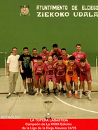 Entrega de trofeos. Premiación del equipo La Topera Labastida, campeón de la XXXX Edición de la Liga Masculina de La Rioja Alavesa 2024/2025.