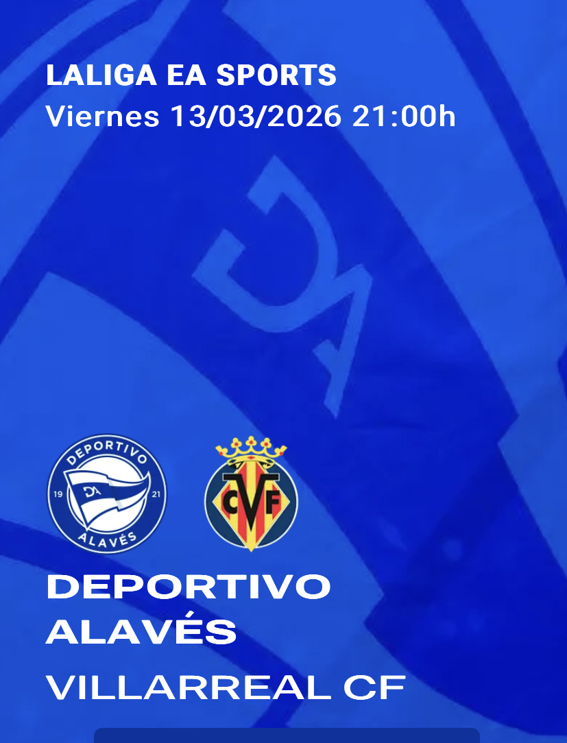 Equipo que ha resultado premiado con dos entradas para presenciar en directo el encuentro de Liga Santander, DeportIvo Alavés - Villarreal.