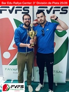 Entrega de trofeos. Premiación del equipo BAR EDU RALLYE CENTER, como Tercer clasificado de División de Plata en la temporada 2025/2026.
