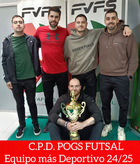 Entrega de trofeos. Premiación del equipo C.P.D. POGS Futsal, trofeo Venancio Aguirre al equipo más Deportivo 2024/2025 de todas las categorías de la entidad.