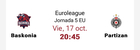 Equipo que ha resultado premiado con dos entradas para presenciar en directo el encuentro de Euroliga, Baskonia - Partizan.