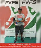 Entrega de trofeos. Premiación del equipo La Tricolor-Alysat F.S, equipo menos goleado de División de Honor 2024/2025.