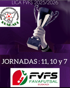 Cafetería Manai, La Pepita F.S, Cubiertas Jesan, Parceros F.C, Malvasía F.S Labastida, FS Lapuebla y Elvillar, actuales líderes tras la disputa de las jornadas 11, 10 y 7 en las diferentes categorías de las competiciones vascas.