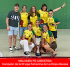 Entrega de trofeos. Premiación del equipo MALVASÍA FS LABASTIDA, como Campeón de la III Liga Femenina de La Rioja Alavesa en la temporada 2025/2026.