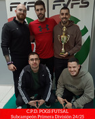 Entrega de trofeos. Premiación del equipo C.P.D POGS Futsal, subcampeón de Primera División 2024/2025.