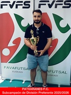 Entrega de trofeos. Premiación del equipo PATXARANES F.C., como Subcampeón de División Preferente en la temporada 2025/2026.