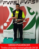 Entrega de trofeos. Premiación del equipo Medio Pulmón Int. equipo menos goleado de Primera División 2024/2025.