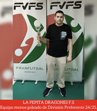 Entrega de trofeos. Premiación del equipo La Pepita Dragones FS. equipo menos goleado de División Preferente 2024/2025.