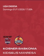 Equipo que ha resultado premiado con dos entradas para presenciar en directo el encuentro de Liga ACB, Baskonia - Manresa.